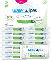 WaterWipes Sensitive+ Hydrating Boost Wet Wipes, Hydrating Wipes, 720 Count (12 Pack), 3 in 1 Clean, Care, Hydrate, 99% Aloe Vera Water, Unscented Baby Wipes