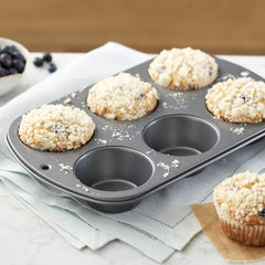 Wilton 445291 445291 Jumbo muffin pan, non-stick coating, 6 holes, 4.5 X 22.2 X 34.2 cm, steel Baking tins and trays Naty Shop