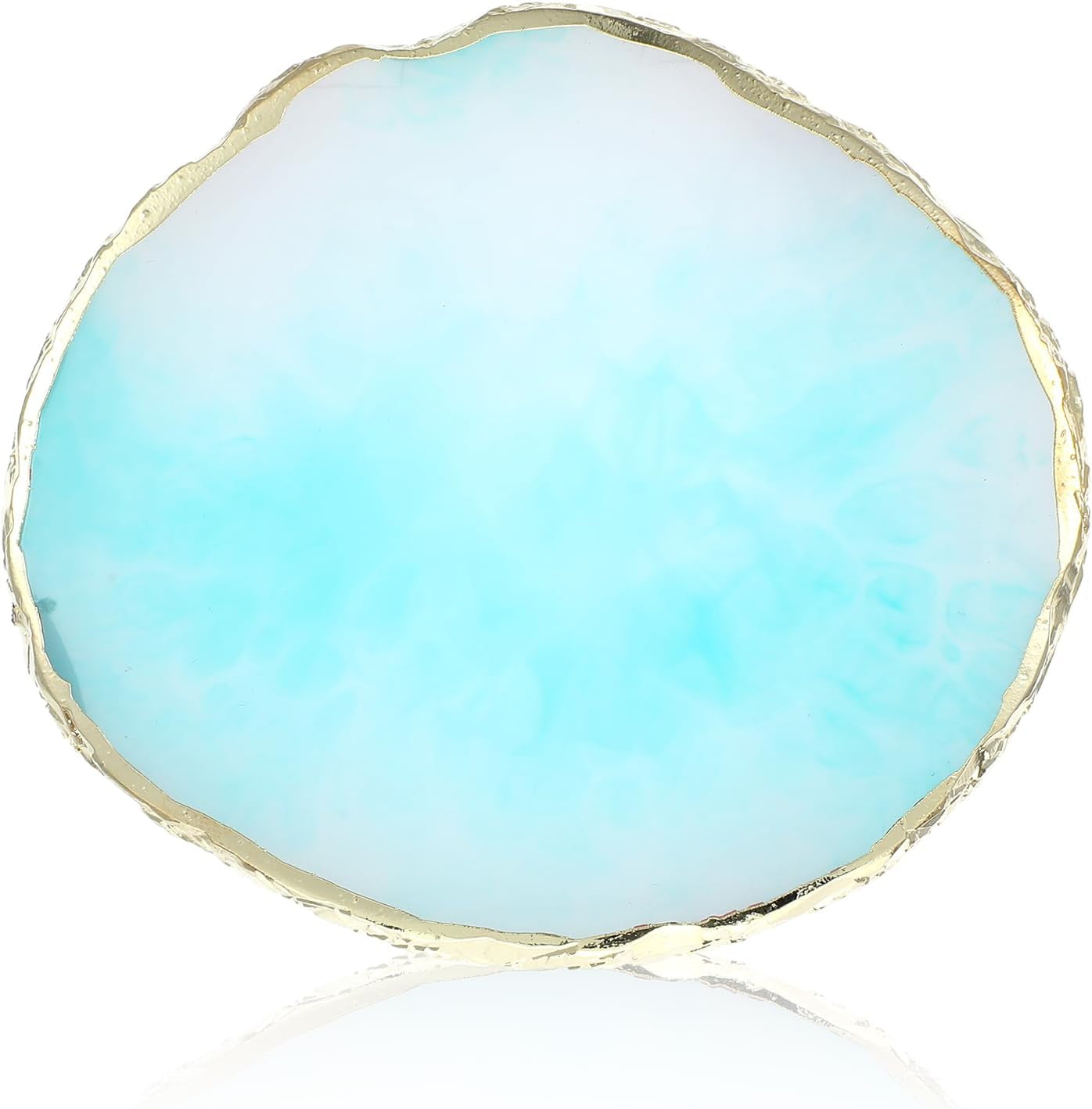 Harz Nail Art Palette,Maniküre Gemalt Palette,Goldener Rand Nagellackpalette,Nail Art Make up Paletten Display Fach Nagel DIY Zubehör(Weiß)