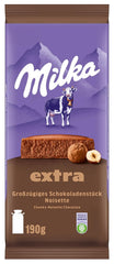 Milka Extra Noisette – Alpine milk chocolate with delicate and creamy hazelnut filling – 15 x 190 g