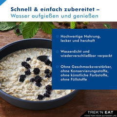 Trek'n Eat Protein Porridge – High Protein Breakfast for the Outdoors | Freeze-dried table for camping, hiking and expeditions | Filling, quick to prepare, ideal for traveling