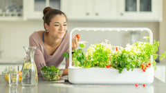 Click and Grow Indoor Garden, Easier Than Hydroponic Growing System, LED Smart Garden, Herb Garden, Indoor Greenhouse with 9 Plant Capsules Included (White)