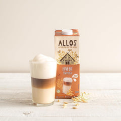 Allos Bio Haferdrink Barista | Milchalternative aus Hafer | Schaumbarer Drink auf Pflanzenbasis | Perfect for coffee Vegan, lactose-free Drink | 1 Liter (6 Pieces)