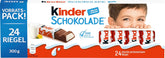 Kinder Chocolate - Filled Milk Chocolate Bars - 1 pack containing 24 individual bars (24 x 12.5g).