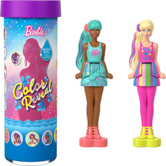 Păpuși Barbie Mini BarbieLand Reveal, set de 5 piese, păpuși cu o înălțime de aproximativ 4 cm, cu surpriză la despachetare, diverse dezvăluiri (stilurile pot varia), JCB27