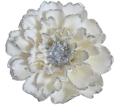 Edible sugar decoration, silvery white peony Decorations from Sugar Paste Nati Shop