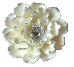 Edible sugar decoration, silvery white peony Decorations from Sugar Paste Nati Shop