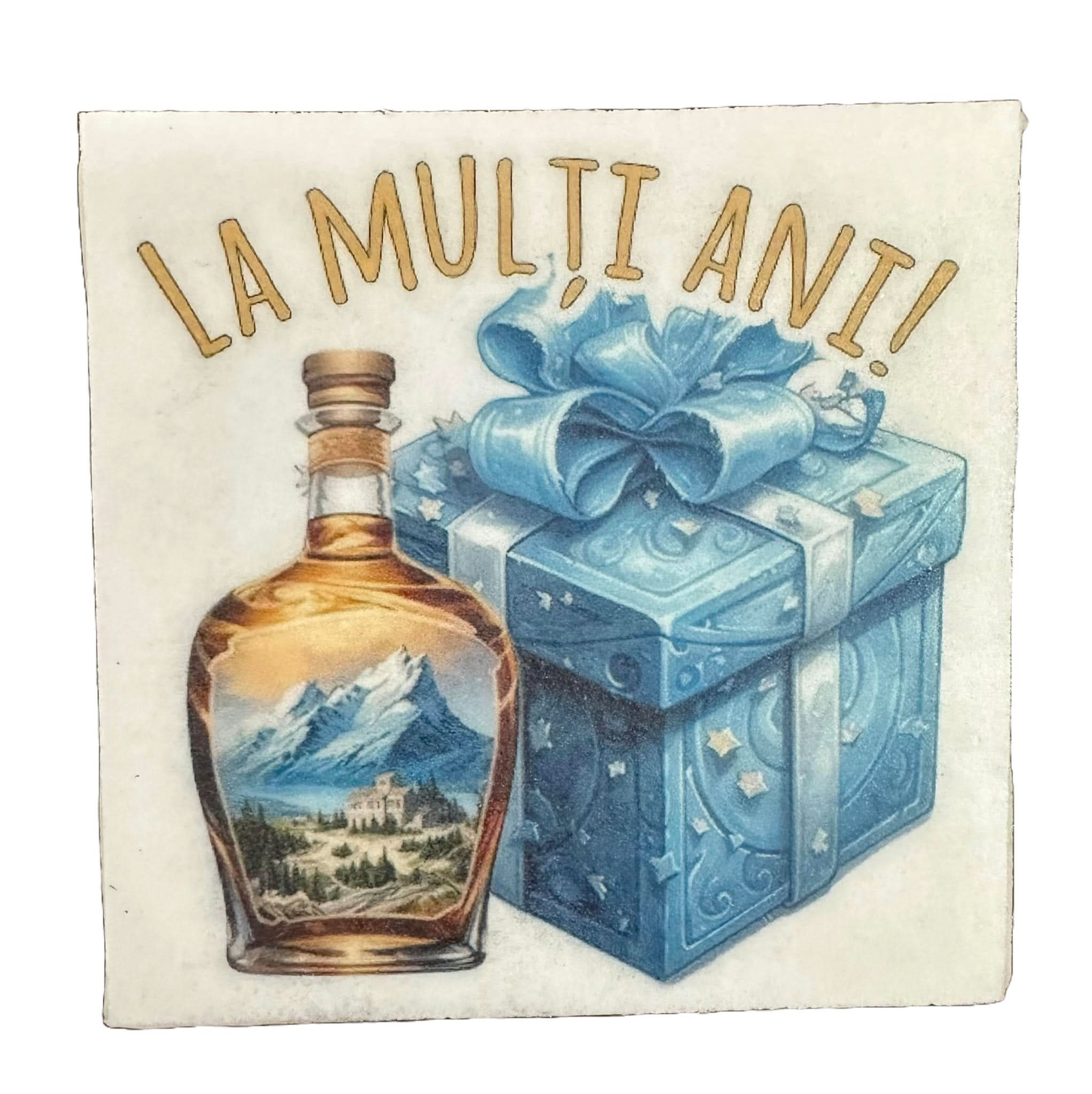 Decoratiune comestibila din zahar, "La multi ani!" Nati Shop