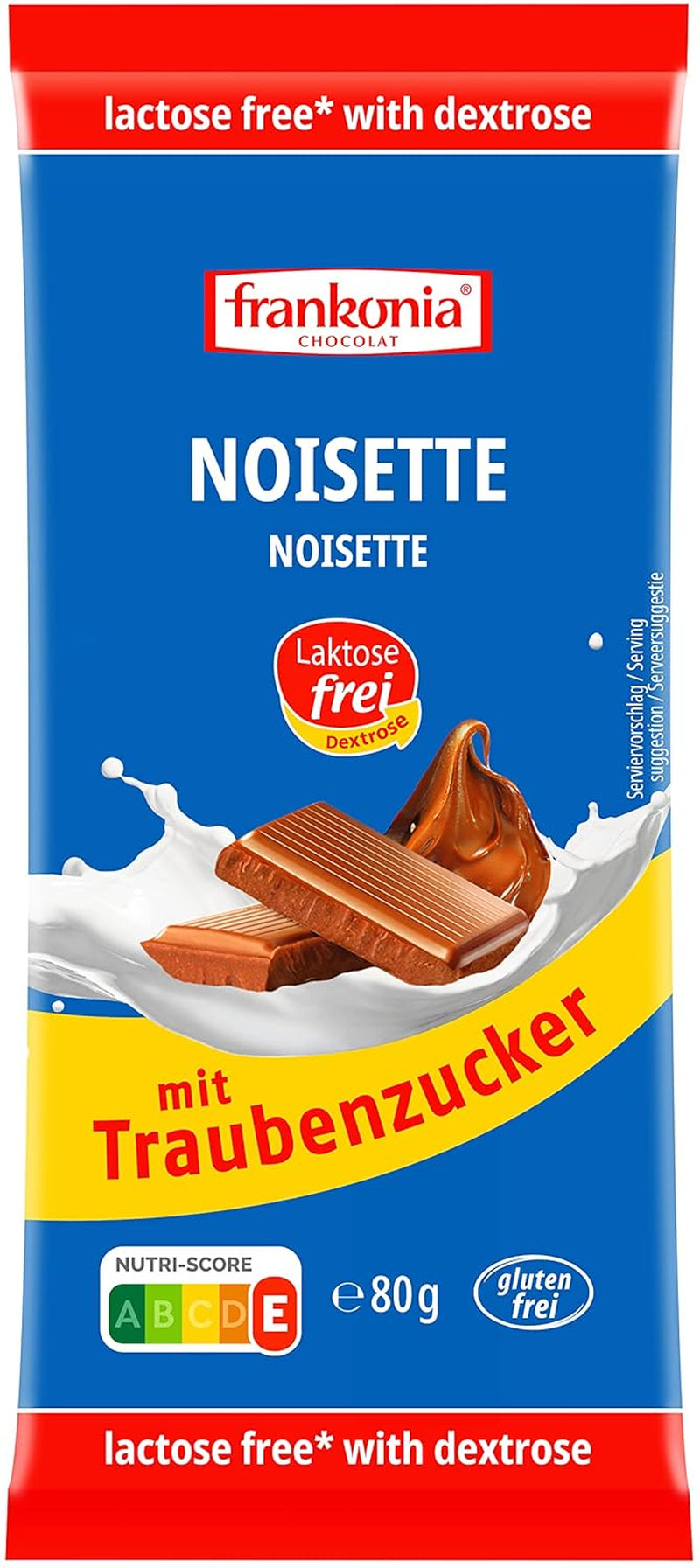 Frankonia Noisette with chocolate and dextrose, lactose and gluten free, 80 grams