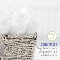 Bambino Mio Reusable Baby Wipes - Basic - Eco Friendly, Chemical Free, Double Sided, Washable, 10 Pack, Cloud - Packaging May Vary