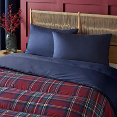 Night Lark Duvet and Pillowcase Set, 10.5 tog, Single, Classic Red Tartan, Luxury Bedding, Hypoallergenic, Machine Washable Duvets and Comforters Naty Shop