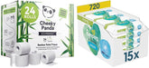 Shop Bulk Cheeky Panda Bamboo Toilet Rolls and Pampers Harmony Aqua Baby Wet Wipes Box, 720 Wipes (15 x 48), Gentle Skin Protection with 99% Water