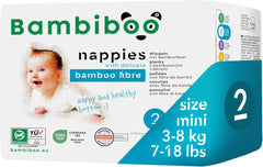 Bambiboo Mini Disposable Diapers Skin Friendly with Soft Bamboo Fiber Umbilical Opening - Diapers for Newborns - Disposable Diapers for Newborns - Skin Protection - Size 2, 25 pcs