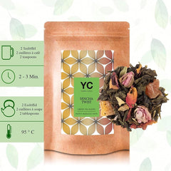 YC Yang Chai Sencha Ceai verde vrac 200 g - Ceai verde japonez cu aromă de mango și maracuja - „Sencha Twist” I 100% natural I Original din Japonia