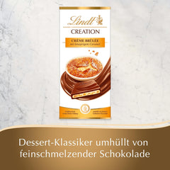 Bar Crème Brûlée Lindt Chocolate Creation | Crème Brûlée filling with crunchy caramel, topped with the finest milk chocolate | Chocolate bar | Chocolate gift, 150g