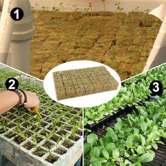 Rockwool seedling cubes, 56 pieces, 4x4x4cm. Eco-friendly and well-aerated for soilless cultivation of seedlings, cuttings and clones.