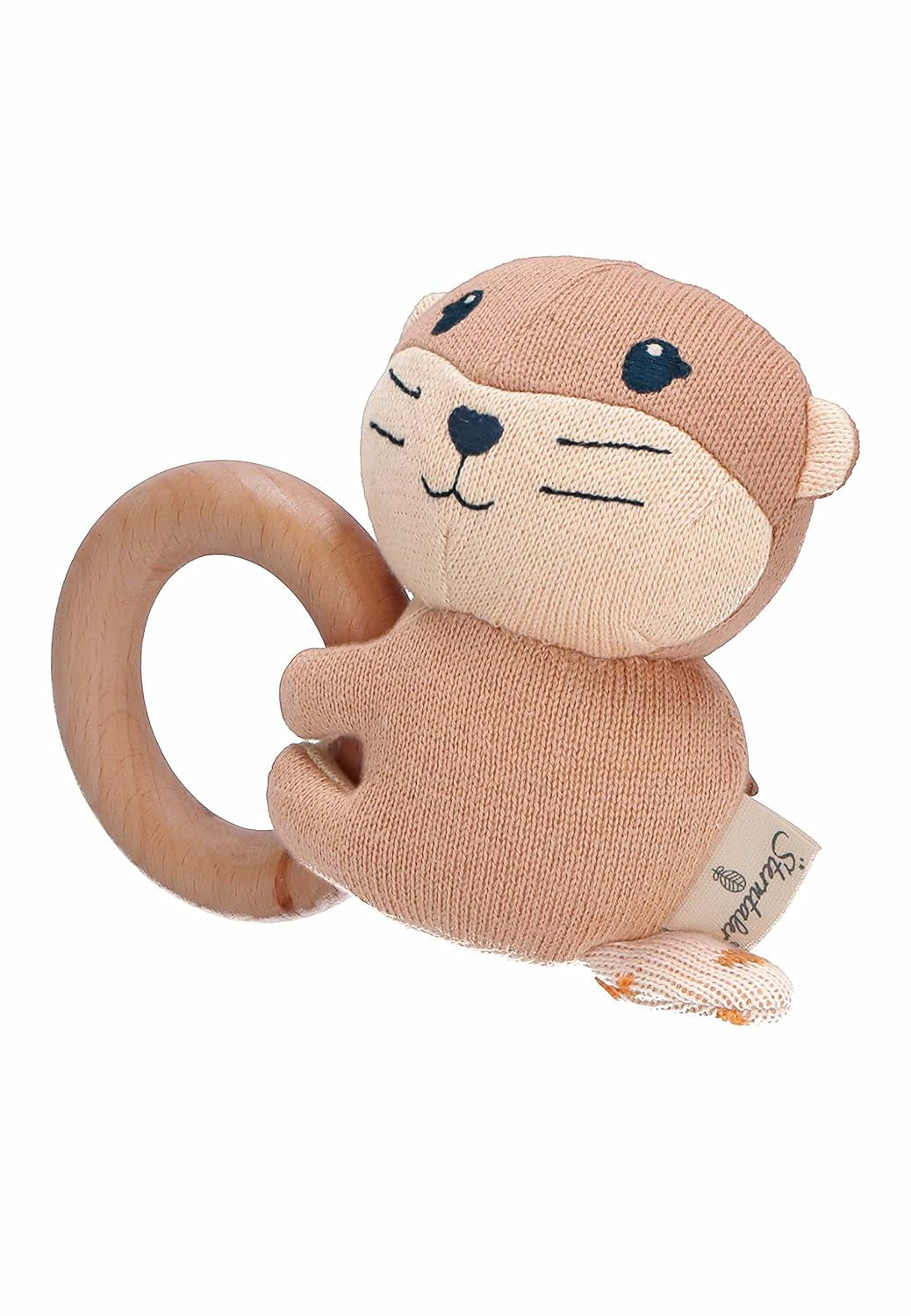 Sterntaler Baby Jungen Greifling Baby Holz Greifling Otti - Jucărie pentru copii, jucărie de prindere, jucărie de prindere inel de prindere din lemn pentru copii - organic Jucarii Bebe Naty Shop