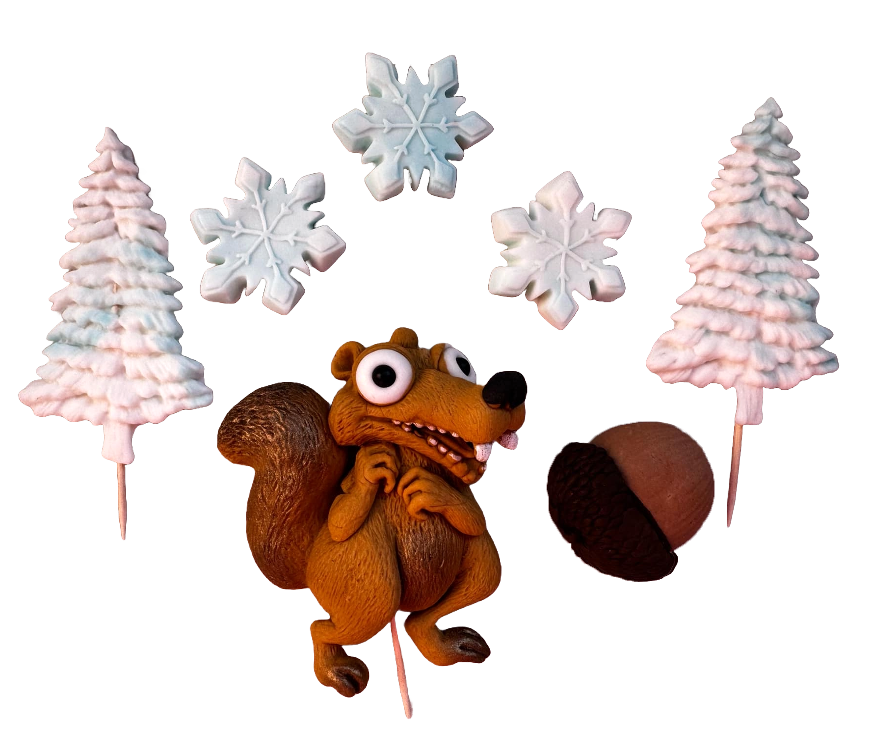 Set 7 decoratiuni comestibile din pasta de zahar, Epoca de gheata Decoratiuni din Pasta de Zahar Nati Shop