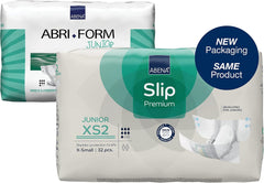 Premium Junior Slip Diapers, Eco-labelled, Enhanced Leak Protection, Safe & Comfortable Baby Diapers - Size 7/XS2, Waist Circumference 40-60cm, Ages 5-15 Years, 1 x 32 Pack