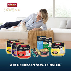 animonda Vom Feinsten Adult Gourmet Variety (32 x 100 g), hrană umedă pentru pisici adulte, fără cereale și fără zahăr, cu un miez gourmet irezistibil.