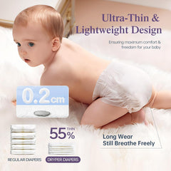 Eco-Friendly Newborn Diapers Size 1 (3-5kg) Ultra Thin Soft Hypoallergenic for Sensitive Skin 3D Leak Protection Premium Day & Night Wear Wetness Indicator 180 Count