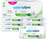 WaterWipes Sensitive+ Hydrating Boost Wet Wipes, Hydrating Wipes, 360 Pieces (6 Pack), 3 in 1 Clean, Care, Hydrate, 99% Aloe Vera Water, Unscented Baby Wipes