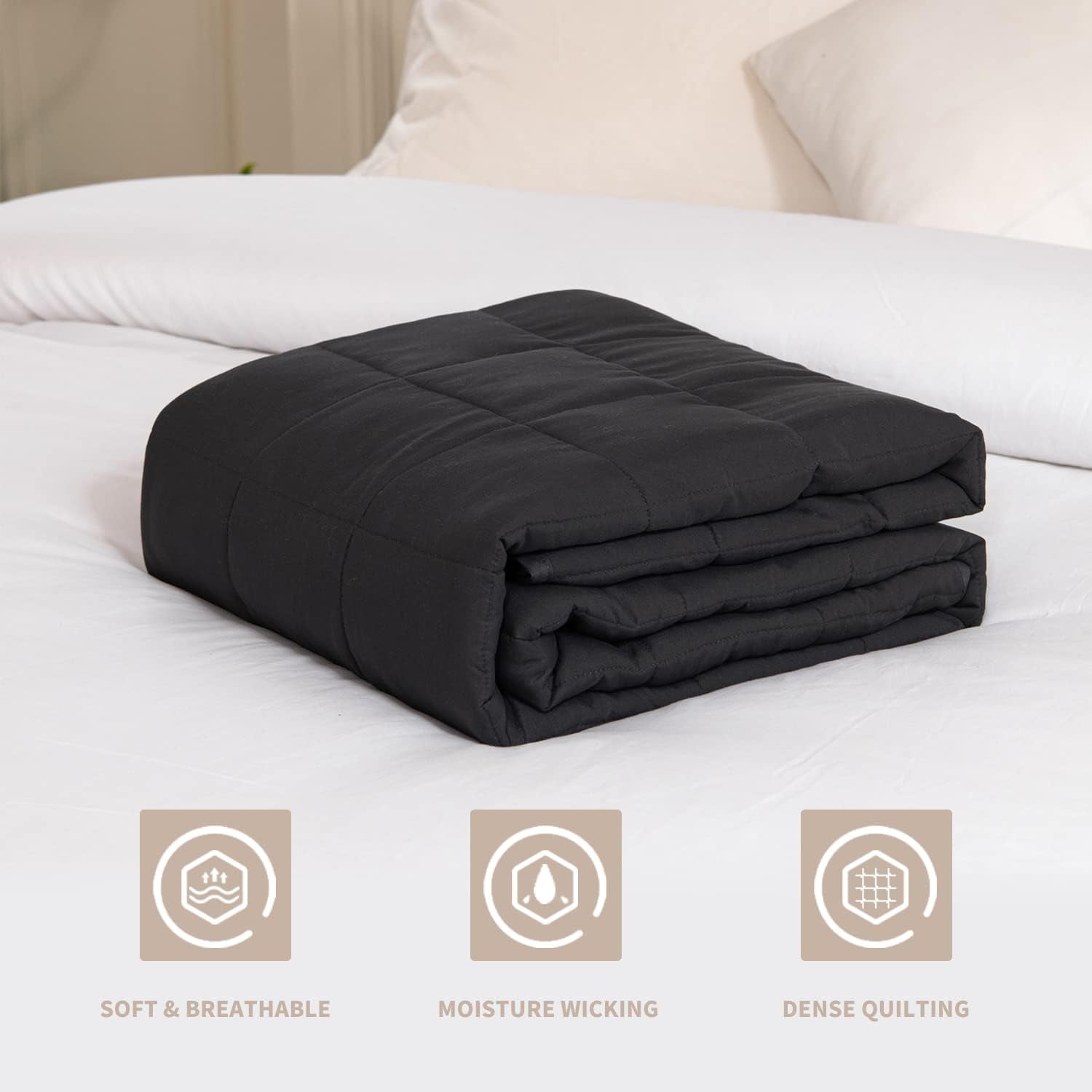 Pătură ponderată 150X200Cm 8Kg Pătură de relaxare adulți pentru a îmbunătăți somnul Pătură ponderată gri Paturi si Cuverturi Good Nite