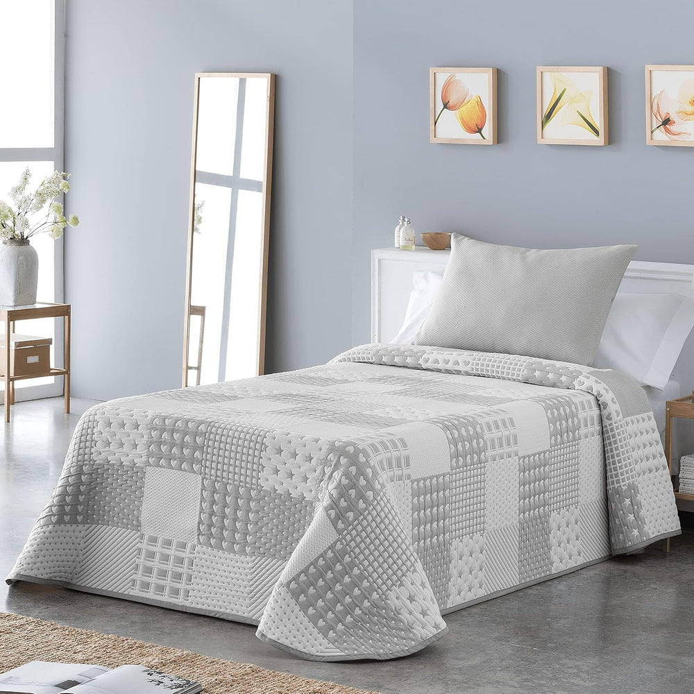 Sofia 21 light bedspread For double beds with 180 and 200 cm, Bedspread For beds with 180 and 200 cm, Gray Beds and Blankets Besuche den VIALMAN-Store Gray Cama 180: 270Cm X 270Cm
