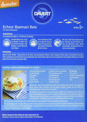 Davert organic Basmati rice in cooking bags, 2 bags, 250g