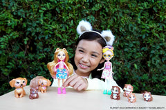 ENCHANTIMALS City-Tails Glee Guinea Pig Family - Păpușă Cobai cu 4 figurine adorabile Cobai, pentru copii cu vârsta de 4 ani și peste, HHB84