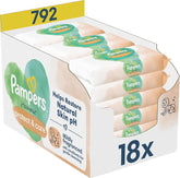 Pampers Harmonie Protect & Care wet wipes, 18 packs of 44 wipes each = 792 wipes that help restore the skin's natural pH balance