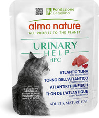 Almo Nature HFC Urinary Help - Nassfutter für Katzen - Unterstützung für die Harnwege - Atlantischer Thunfisch & Cranberries - Human Grade, Monoprotein, Glutenfrei - 24x50g