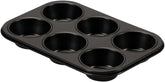 , Form 6 muffins 18.5x27cm, black Molds and baking trays Naty Shop 6 Muffins