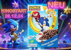 Sonic Choco Rings cereal, wheat, oat and corn chocolate rings for the perfect breakfast, with added vitamins, 1 pack (1 x 350g)