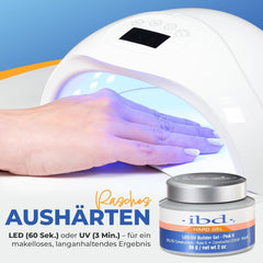 IBD Hard Gel – Gel de construcție LED/UV roz II, 1 pachet (1 x 56 g) – Fabricat în SUA – Construcție unghii acasă – Fără programări sau saloane de unghii zgomotoase