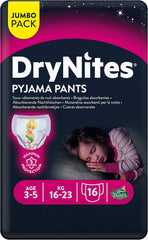 Huggies DryNites Nightwear for Girls, 3-5 years (16-23 kg), 2 x 16 pieces