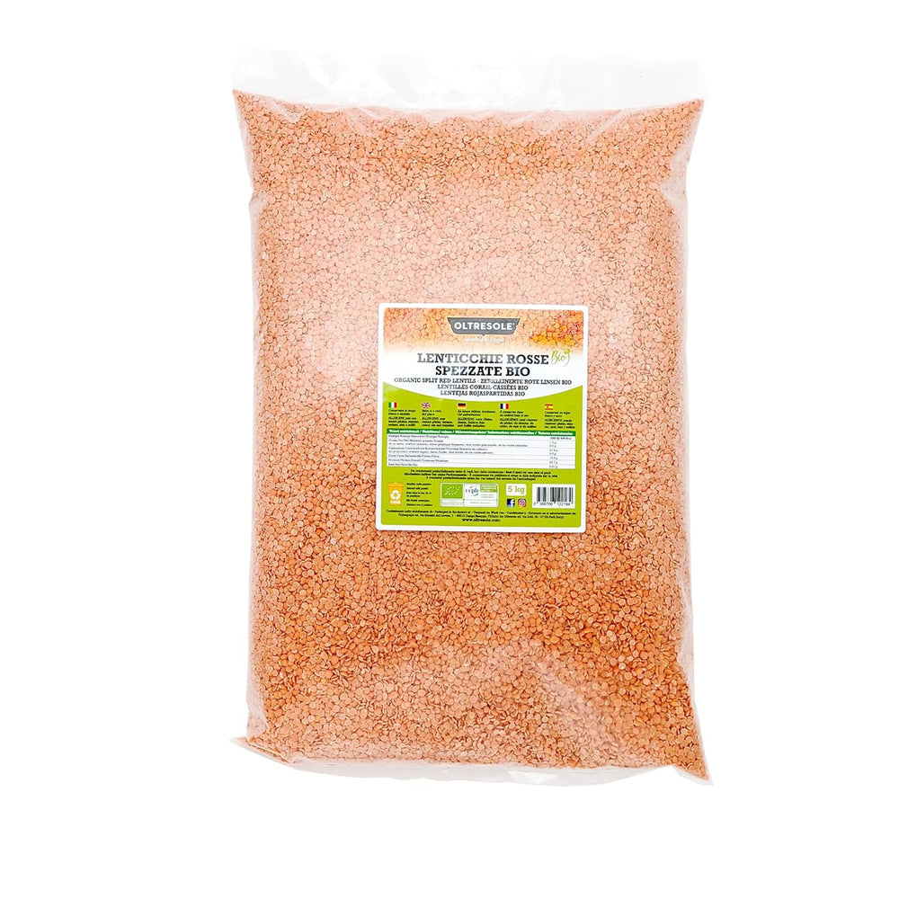 Organic Cracked Red Lentils 5kg Organic Shelled and Cracked Legumes No Soaking Required Source of Protein and Fiber Economy Pack