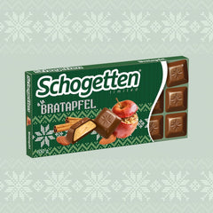 Schogetten Winter edition with ripe apples I Chocolate bar 100g I with milk chocolate and in convenient individual pieces