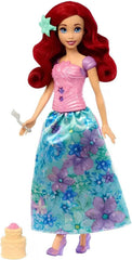 Mattel Disney Prinzessin Arielle Modepuppen-Set, Spin & Reveal mit 11 Überraschungen, darunter 5 Accessoires, 5 Sticker und eine Szene zum Spielen, vom Film inspiriert, HTV88