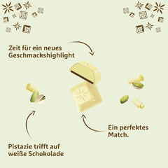 Schogetten White Pistachio | White chocolate with pistachio cream filling | 100 g | Conveniently Portioned (Pack of 3)