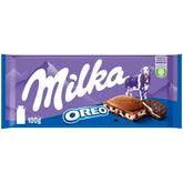 Milka Oreo – Alpine milk chocolate filled with crunchy pieces of Oreo biscuits and smooth vanilla cream – 100g