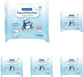 PAEDIPROTECT Baby Wet Wipes 1 x 10 Pcs Sensitive Baby Water Wet Wipes 99% Water Fragrance Free Baby & Kids Delicate Skin Coconut Extract Microplastic Free Vegan (5 Pack)