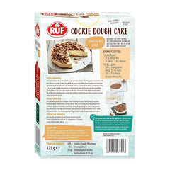 RUF Cookie Dough Cake Ohne Backen, Tortenboden Aus Keksteig Mit Frischkäse-Creme Und Schokoladenstückchen, Inkl. Kuchenform, 1X325G Mixture for baking and cooking Naty Shop