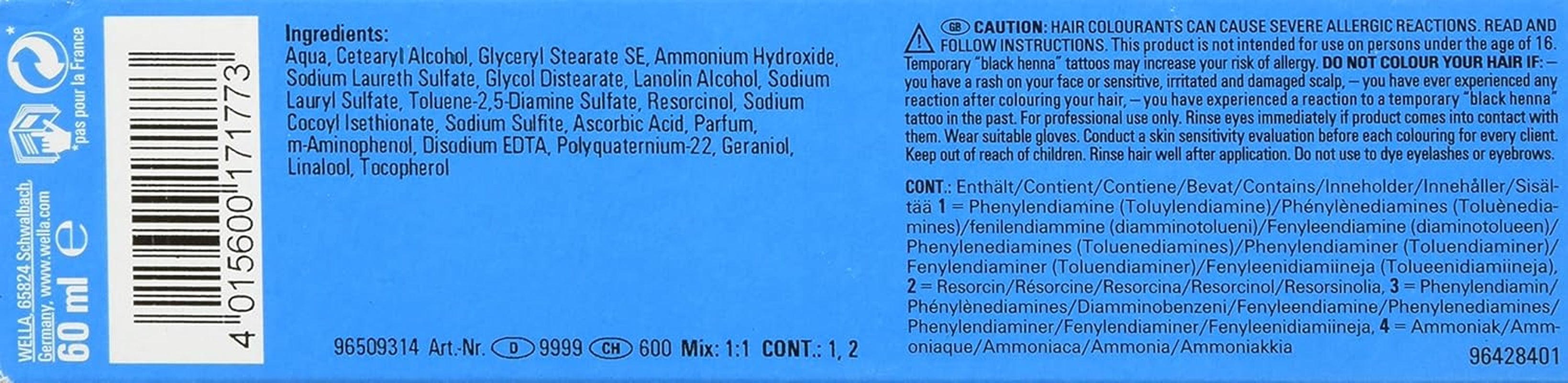 Culoare de păr Wella Professionals Koleston Perfect 5/ 0, maro deschis, 1 pachet (1 x 60 ml) Vopsea pentru par Naty Shop