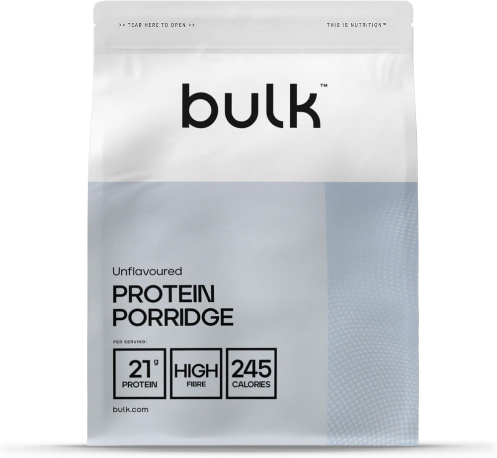 Fulgi de ovăz proteici completi, vrac, fulgi de ovăz cu conținut ridicat de proteine, zer, conținut ridicat de fibre, terci proteic, fără aromă, 1 kg
