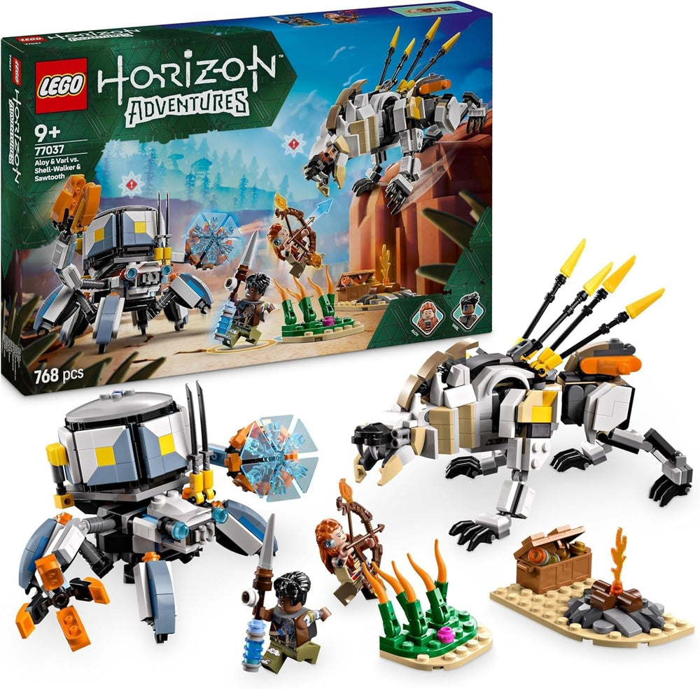 LEGO Horizon Adventures Aloy and Varl Vs. Armored Walker and Sawtooth, monster car toy and minifigures, collection set for video game fans, boys and girls over 9 years old 77037 Building sets Besuche den LEGO-Store Default title