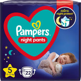 Pampers Diapers (Old Version), Night Pants, Size 5, 22 Pieces, 12kg-17kg
