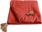 Enjoy Home - Terracotta Blanket With 4 Jute Tassels - 90 X 190 Cm - 100% Cotton - Oeko-Tex - Panama Collection Duvets and quilts Naty Shop Default title