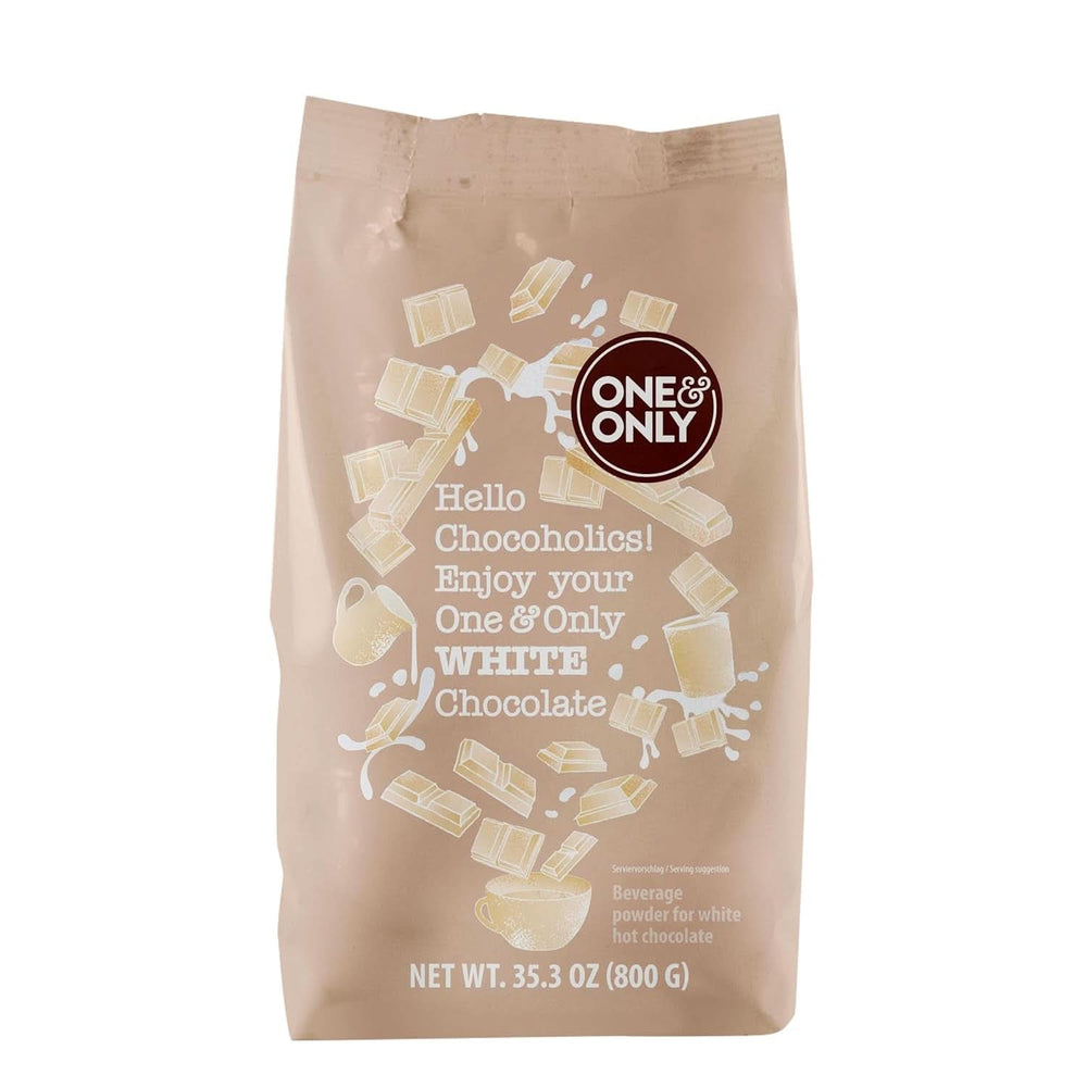 One&Only Chocolate Powder White 1 Kg - Powder for beverages with the finest cocoa butter Cacao and Hot Chocolate Naty Shop
