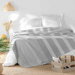 Douceur D'Intérieur, Bedspread (220 X 240 Cm), Grey, Cotton & Polyester Douceur d'Intérieur Beds and Blankets